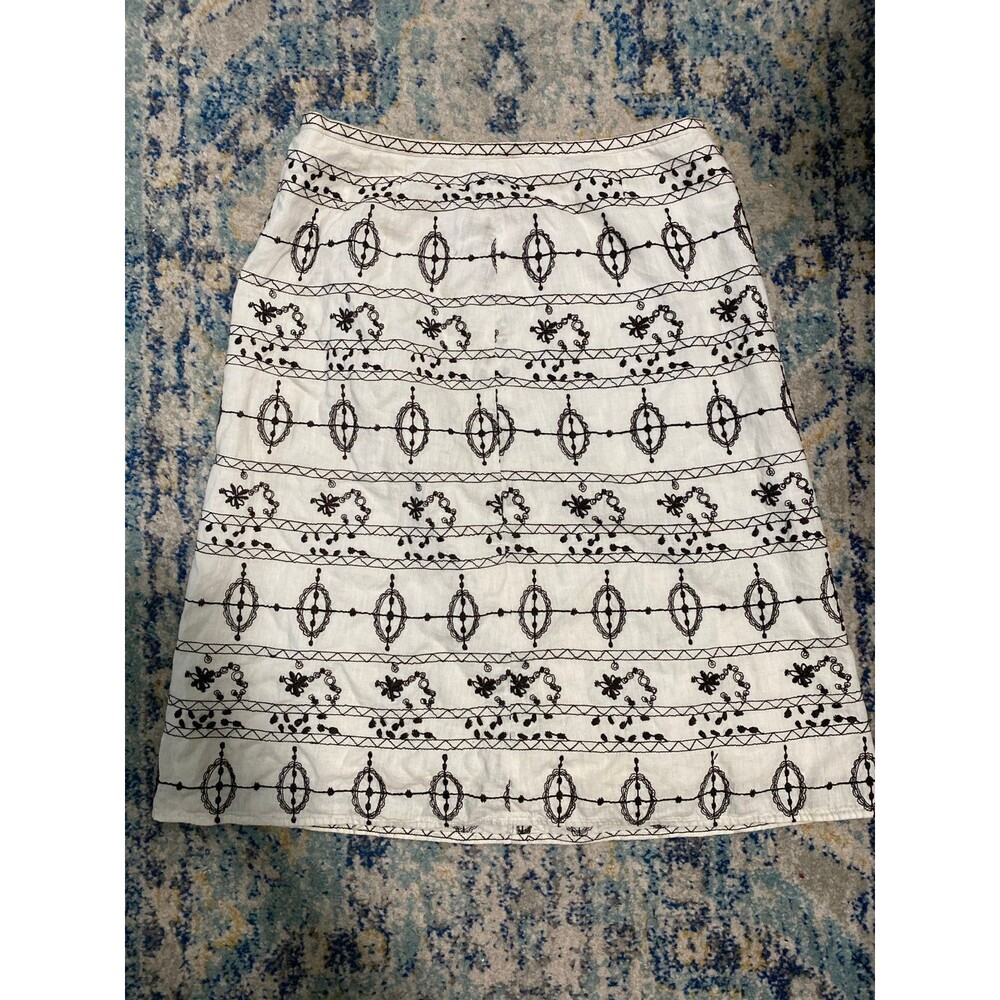 Dark brown and white pencil skirt